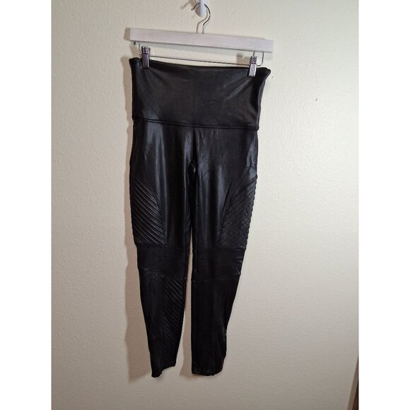 SPANX Pants - Spanx Leggings Grunge Streetwear Hip Hop Skater Edgy Faux Leather Gray Size XL